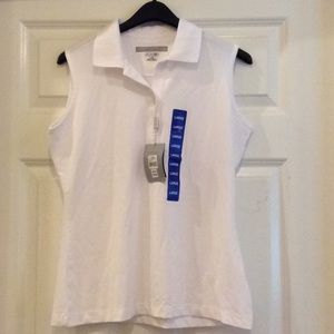 Greg Norman Women’s Protek Sleeveless Polo White L